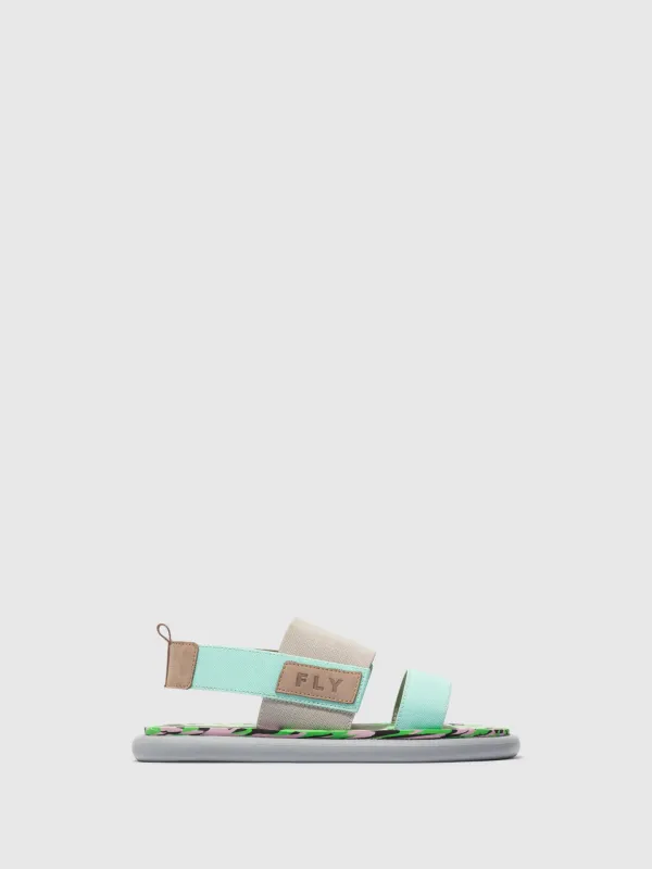 Sling-Back Sandals OICH064FLY CONCRETE/SPEARMINT/CAMU PINK sold by Fly London