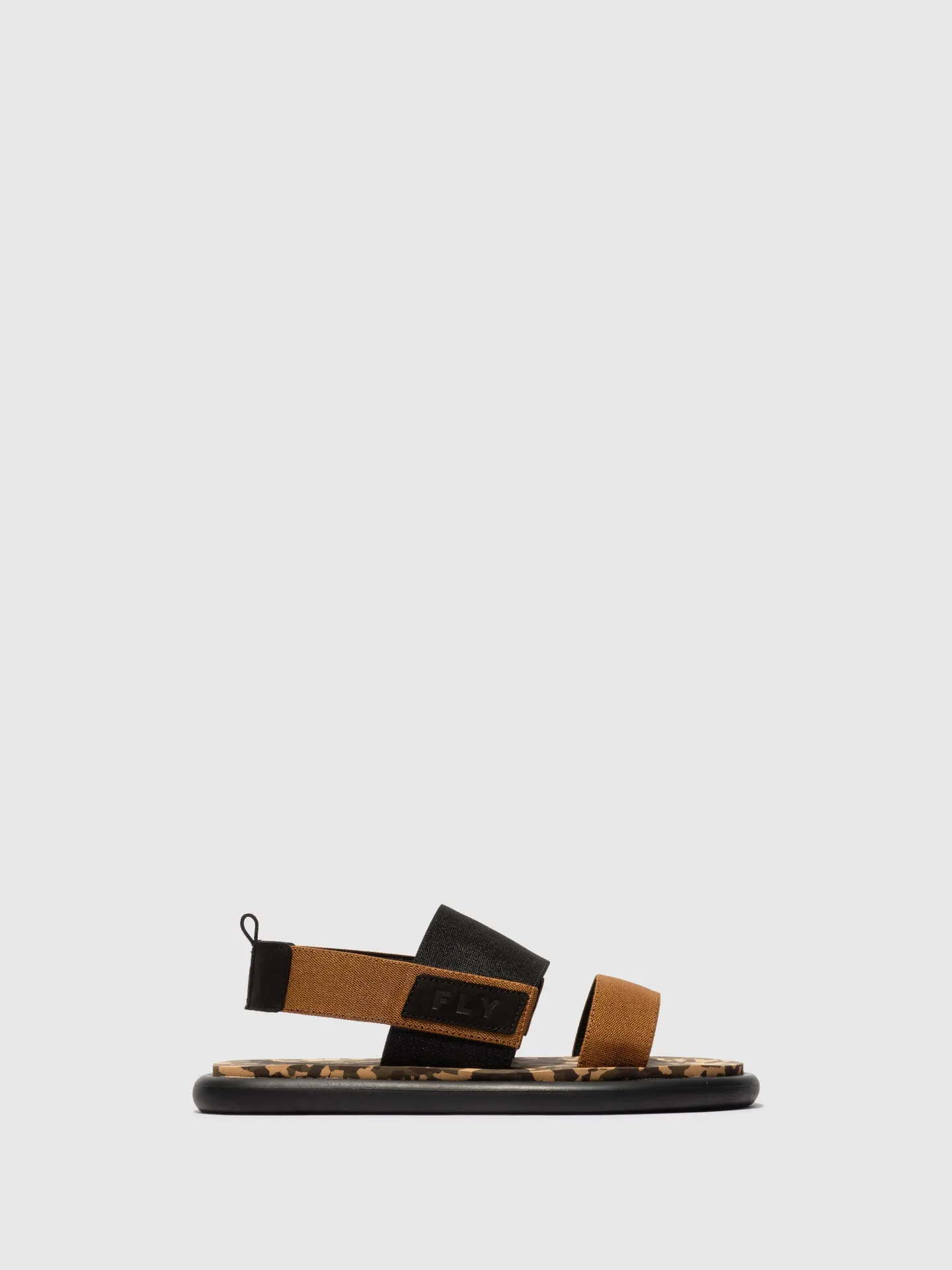 Sling-Back Sandals OICH064FLY BLACK/MUSTARD/CAMU sold by Fly London