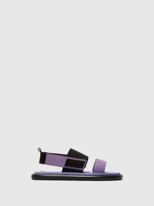 Sling-Back Sandals OICH064FLY BLACK/VIOLET/VIOLET sold by Fly London
