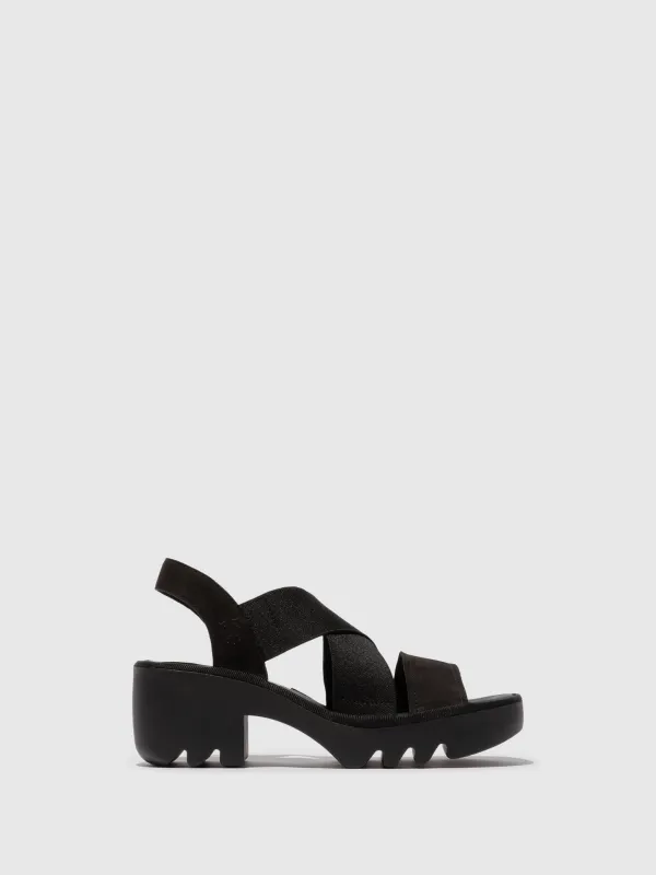 Crossover Sandals TAJI502FLY BLACK sold by Fly London