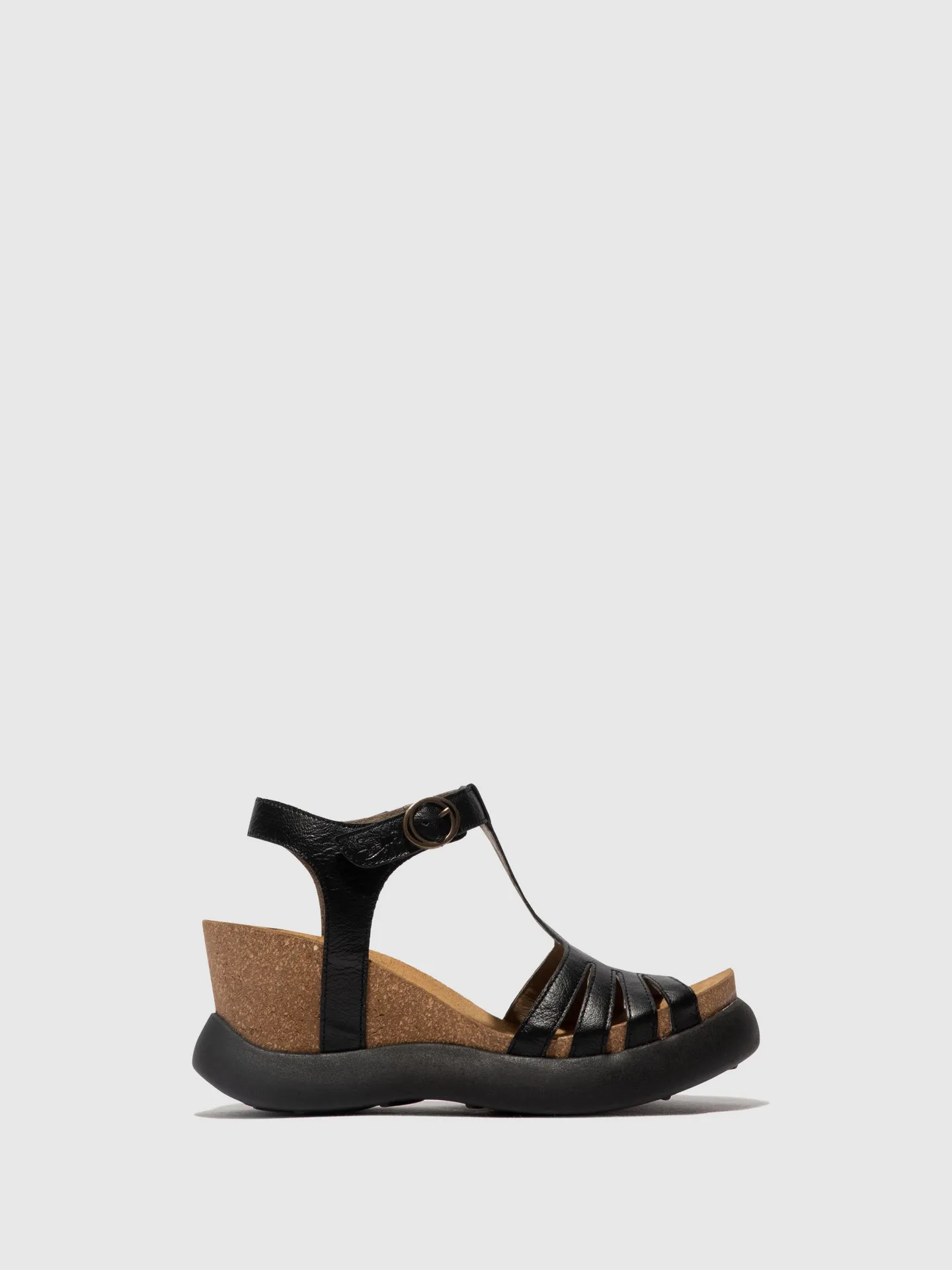 T-Strap Sandals GAIT959FLY BLACK sold by Fly London