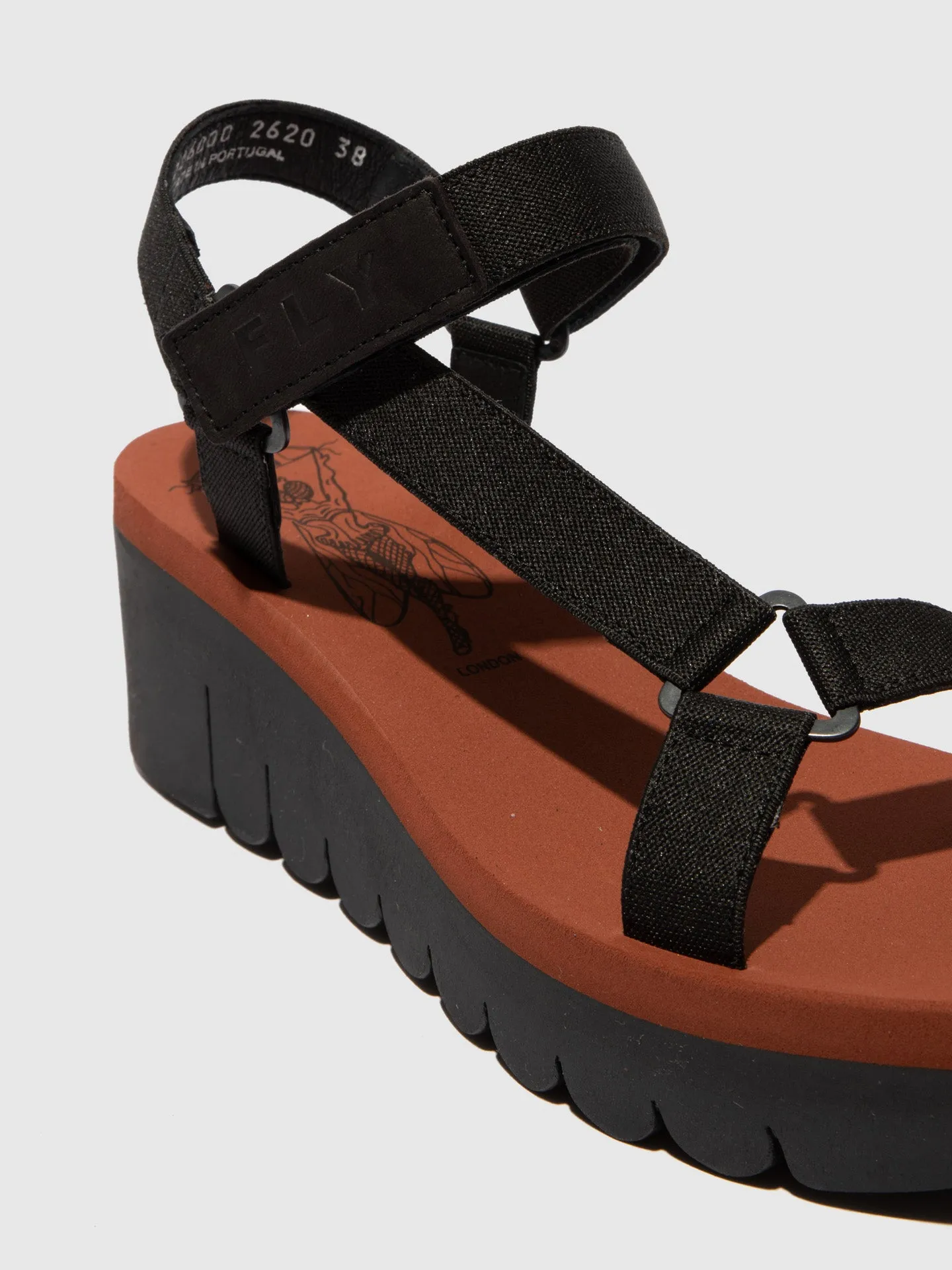 Velcro Sandals YEFA726FLY CUPIDO BLACK (BRICK) sold by Fly London product image thumbnail 4