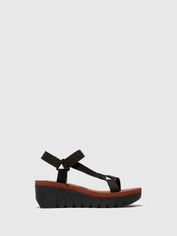 Velcro Sandals YEFA726FLY CUPIDO BLACK (BRICK) sold by Fly London