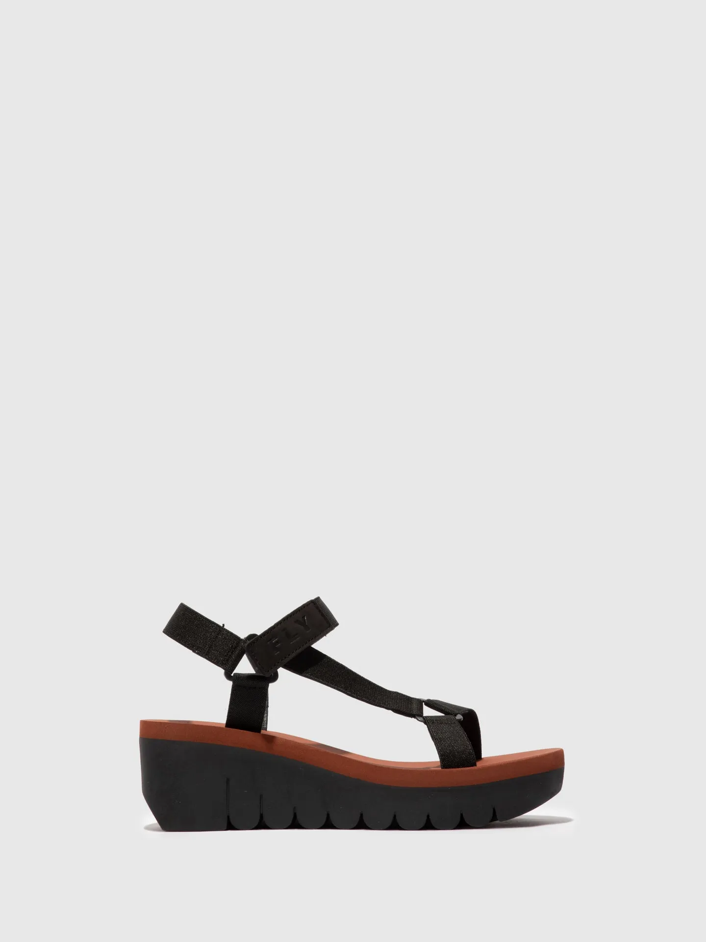 Velcro Sandals YEFA726FLY CUPIDO BLACK (BRICK) sold by Fly London