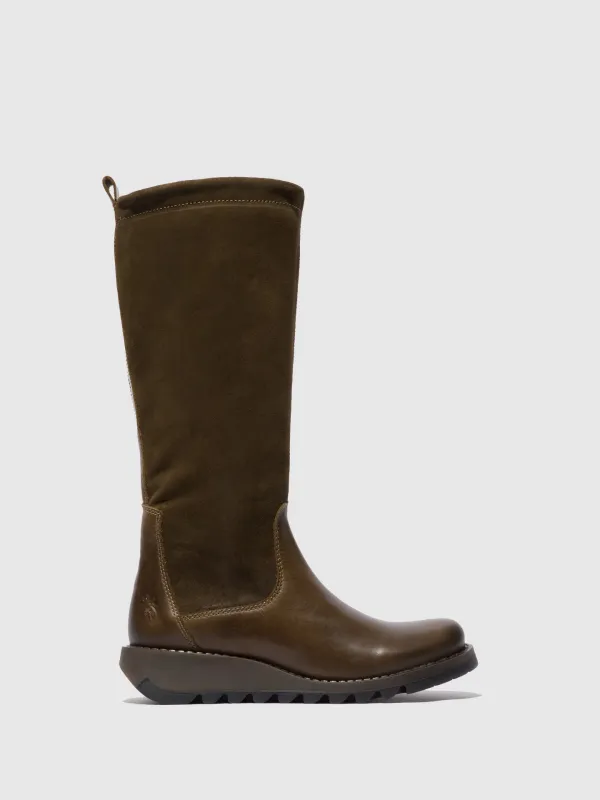 Zip Up Boots SEME828FLY RUG/OILSUEDE OLIVE/SLUDGE sold by Fly London