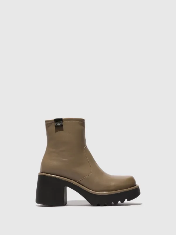 Zip Up Ankle Boots MOGE250FLY TAUPE sold by Fly London