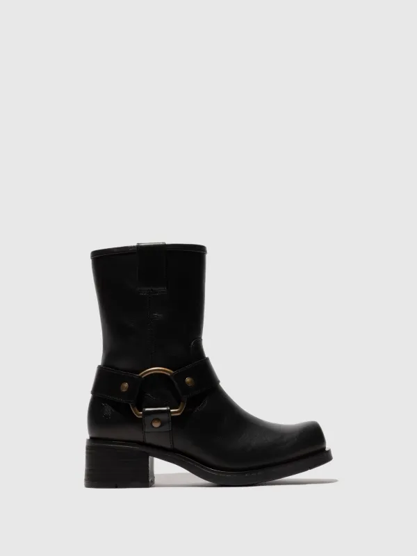 Zip Up Ankle Boots REVA010FLY RUG BLACK sold by Fly London