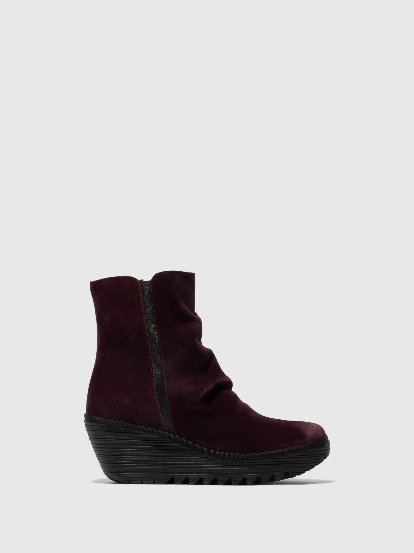 Zip Up Ankle Boots YOPA461FLY PURPLE/BLACK sold by Fly London