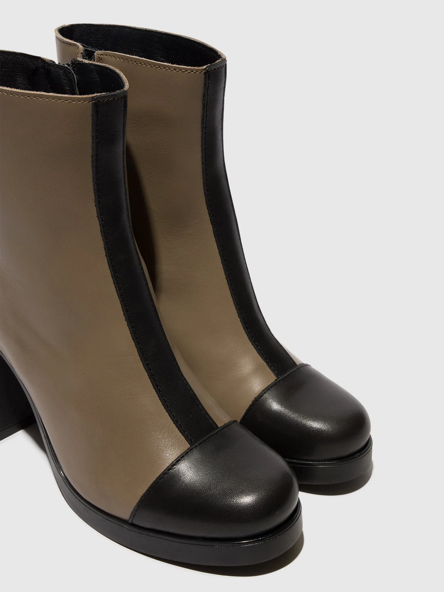 Zip Up Ankle Boots STIR985FLY BLACK/TAUPE sold by Fly London product image thumbnail 4