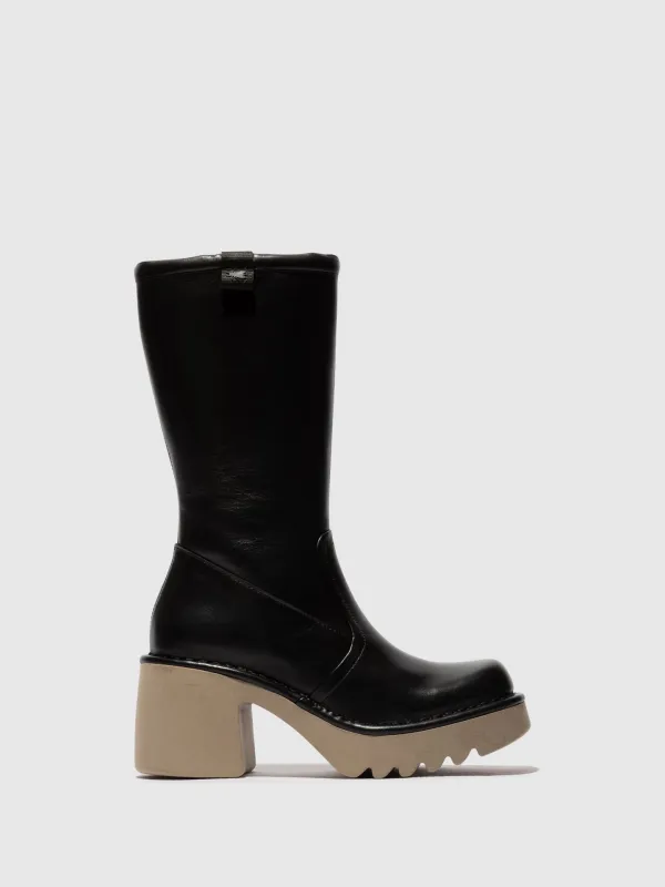 Zip Up Boots MYRE259FLY BLACK (TAUPE SOLE) sold by Fly London