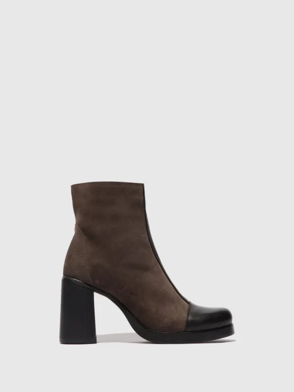 Zip Up Ankle Boots STIR985FLY BLACK/ANTHRACITE sold by Fly London