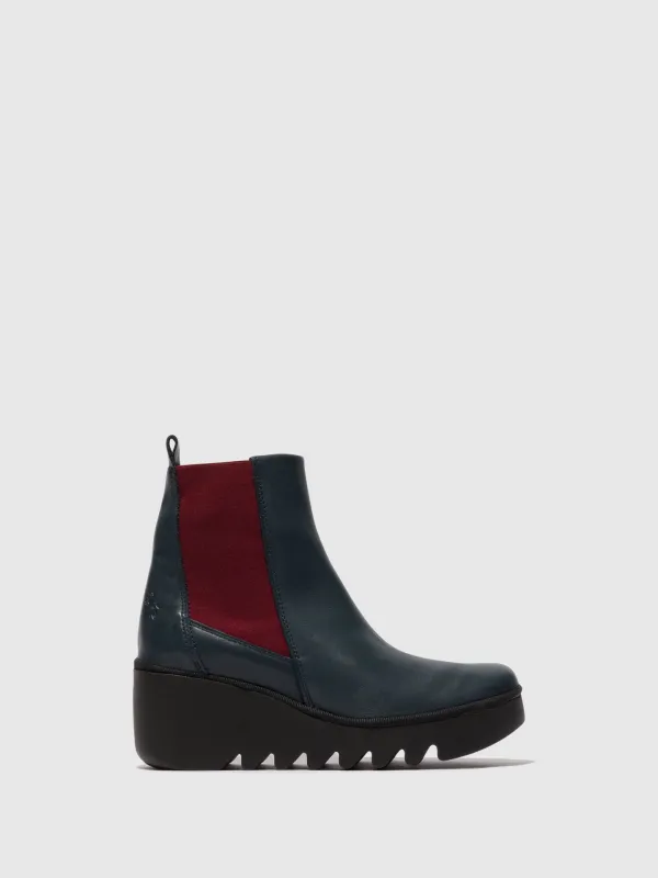 Chelsea Ankle Boots BAGU233FLY NAVY (WINE ELASTIC) sold by Fly London