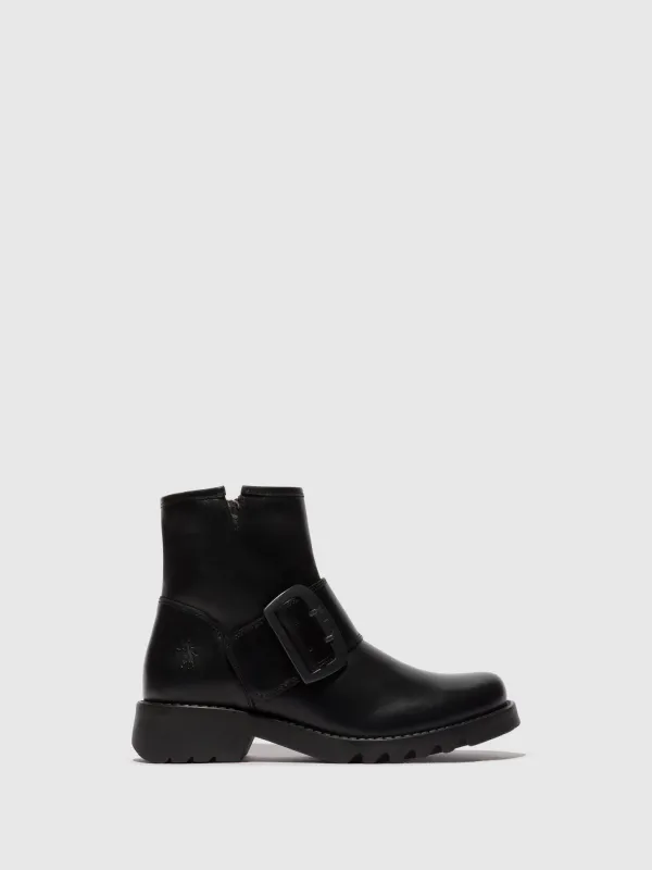 Buckle Ankle Boots RILY991FLY BLACK sold by Fly London