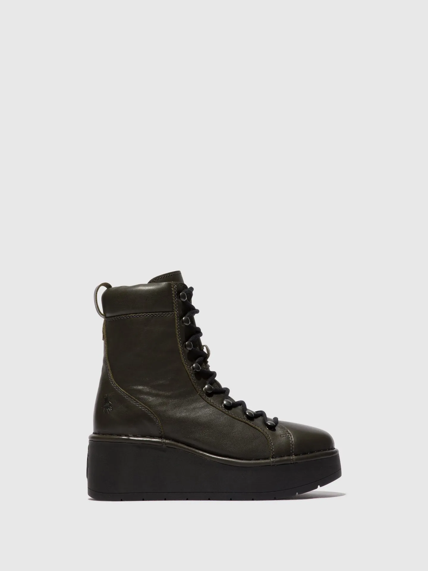Lace-up Ankle Boots HAND247FLY DK. GREEN sold by Fly London