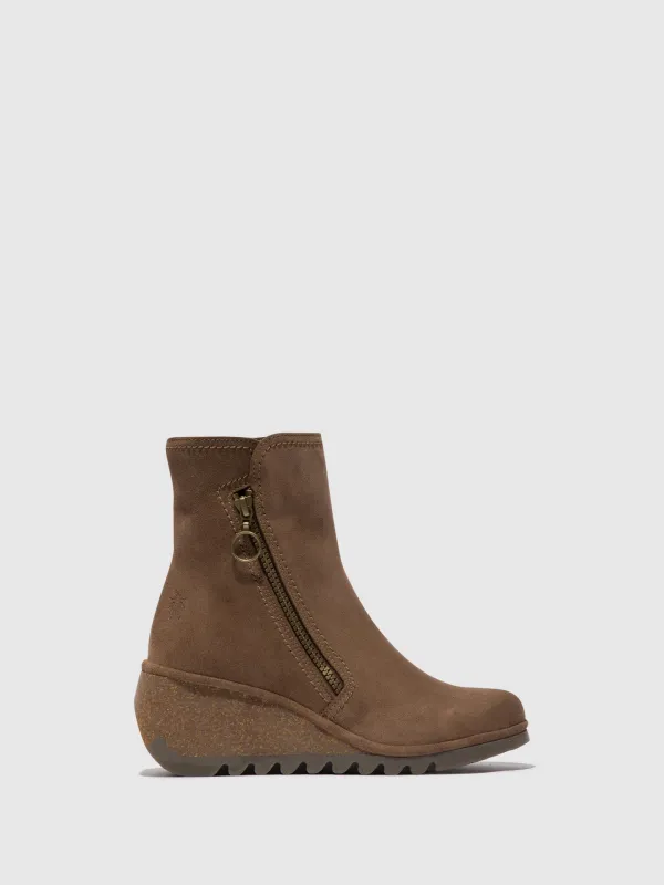 Zip Up Ankle Boots NELA407FLY TAUPE sold by Fly London