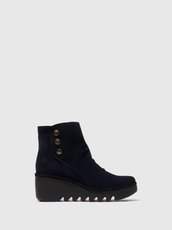 Zip Up Ankle Boots BROM344FLY NAVY sold by Fly London