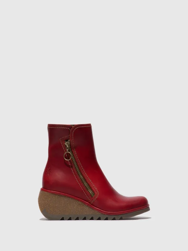 Zip Up Ankle Boots NELA407FLY RED sold by Fly London
