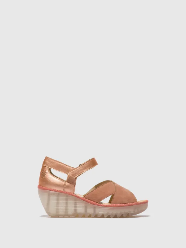 Ankle Strap Sandals YENT365FLY PINK/BLUSH GOLD sold by Fly London