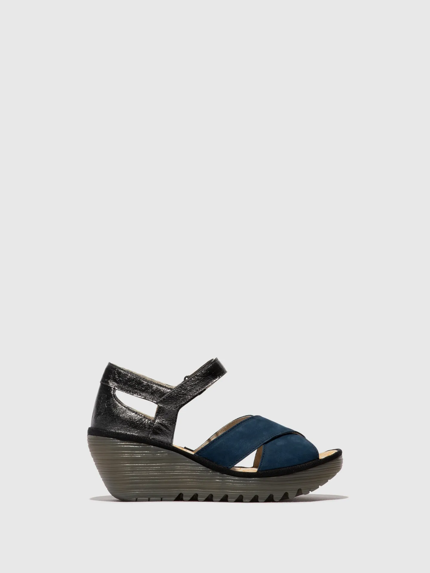 Ankle Strap Sandals YENT365FLY BLUE/GRAPHITE sold by Fly London