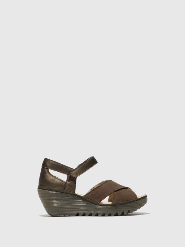 Ankle Strap Sandals YENT365FLY PEWTER sold by Fly London