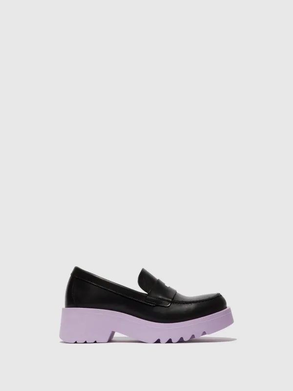 Loafers Shoes MOAT948FLY BLACK (VIOLET SOLE) sold by Fly London