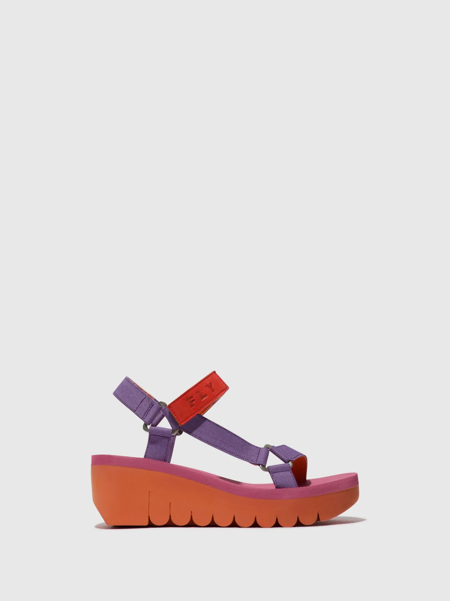 Velcro Sandals YEFA726FLY ORANGE/VIOLET (ROSE) sold by Fly London