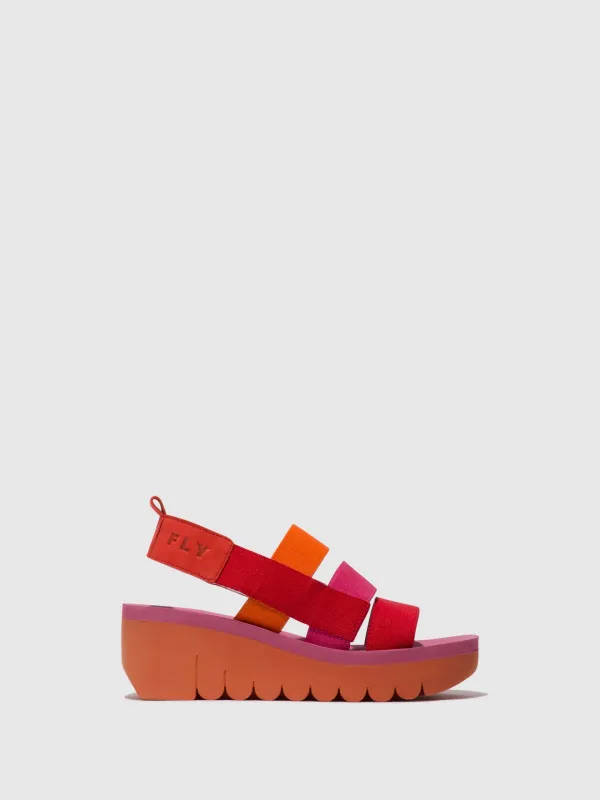 Strappy Sandals YERE847FLY RED/ORANGE (ROSE) sold by Fly London