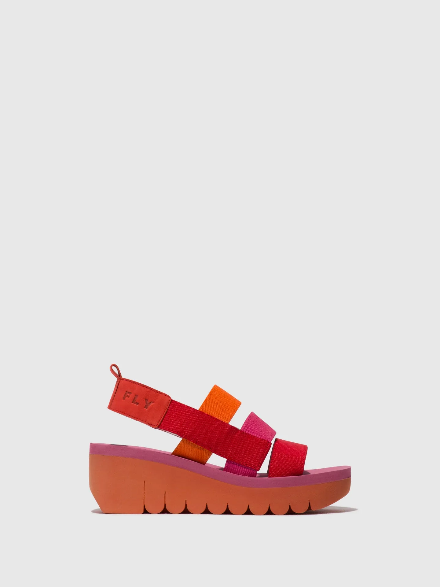 Strappy Sandals YERE847FLY RED/ORANGE (ROSE) sold by Fly London