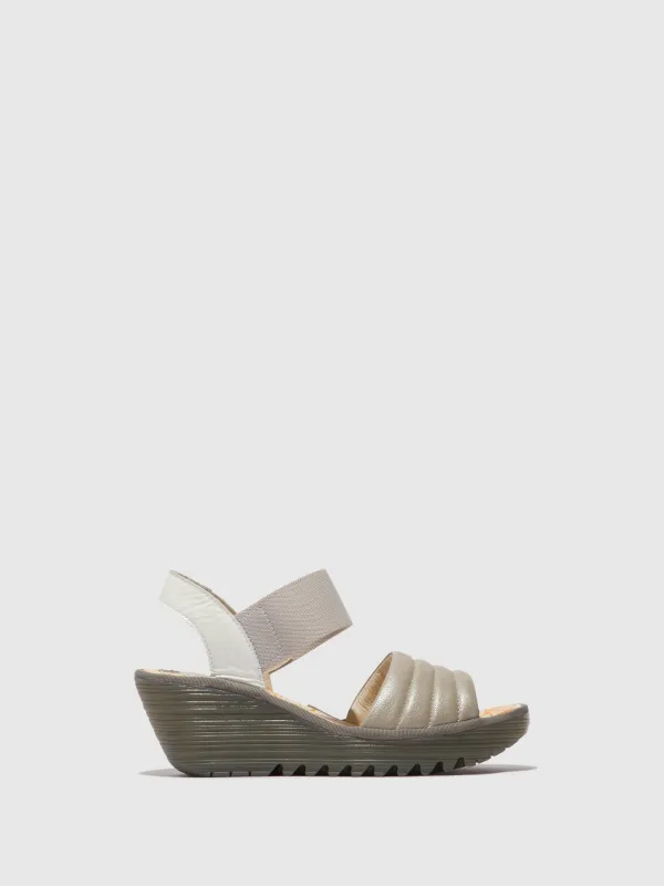 Sling-Back Sandals YIKO414FLY SILVER/OFFWHITE sold by Fly London