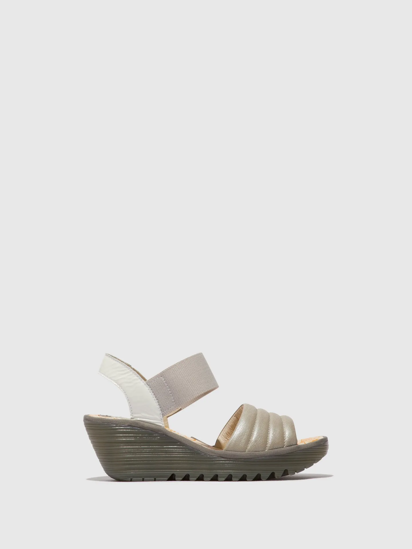 Sling-Back Sandals YIKO414FLY SILVER/OFFWHITE sold by Fly London