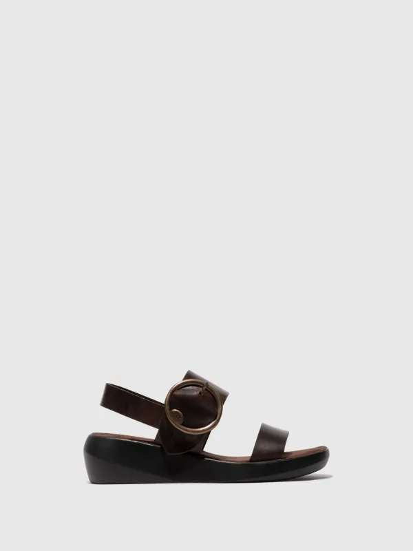 Sling-Back Sandals BANI739FLY DARK BROWN sold by Fly London