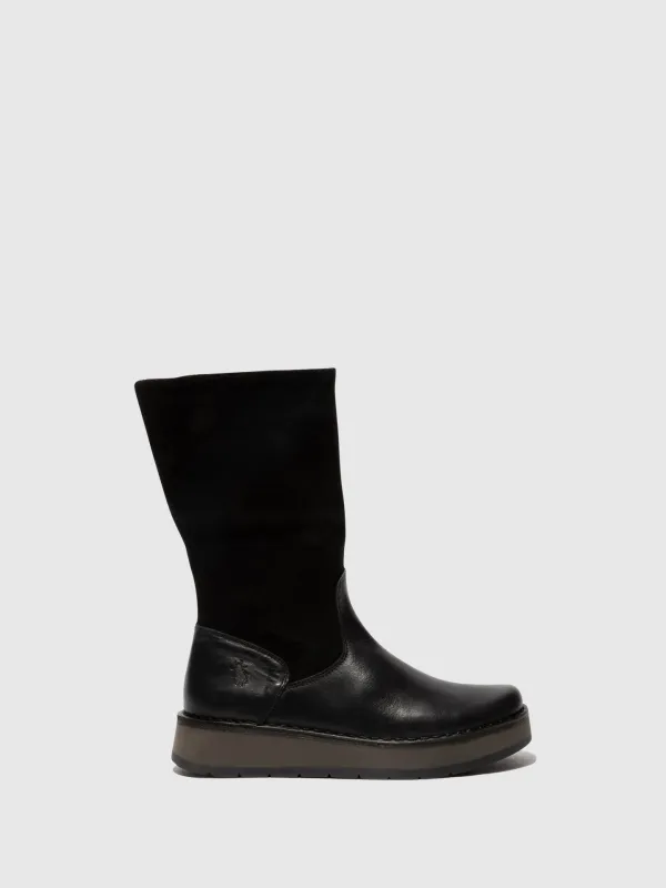 Zip Up Boots RULA083FLY BLACK (GREEN) sold by Fly London