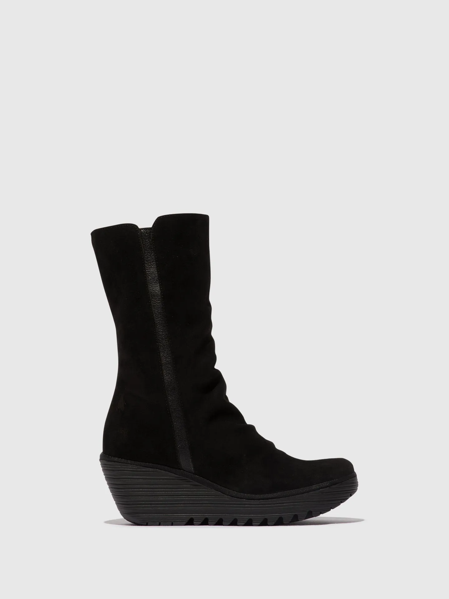 Zip Up Ankle Boots YEMY408FLY OIL SUEDE/MOUSSE BLACK sold by Fly London