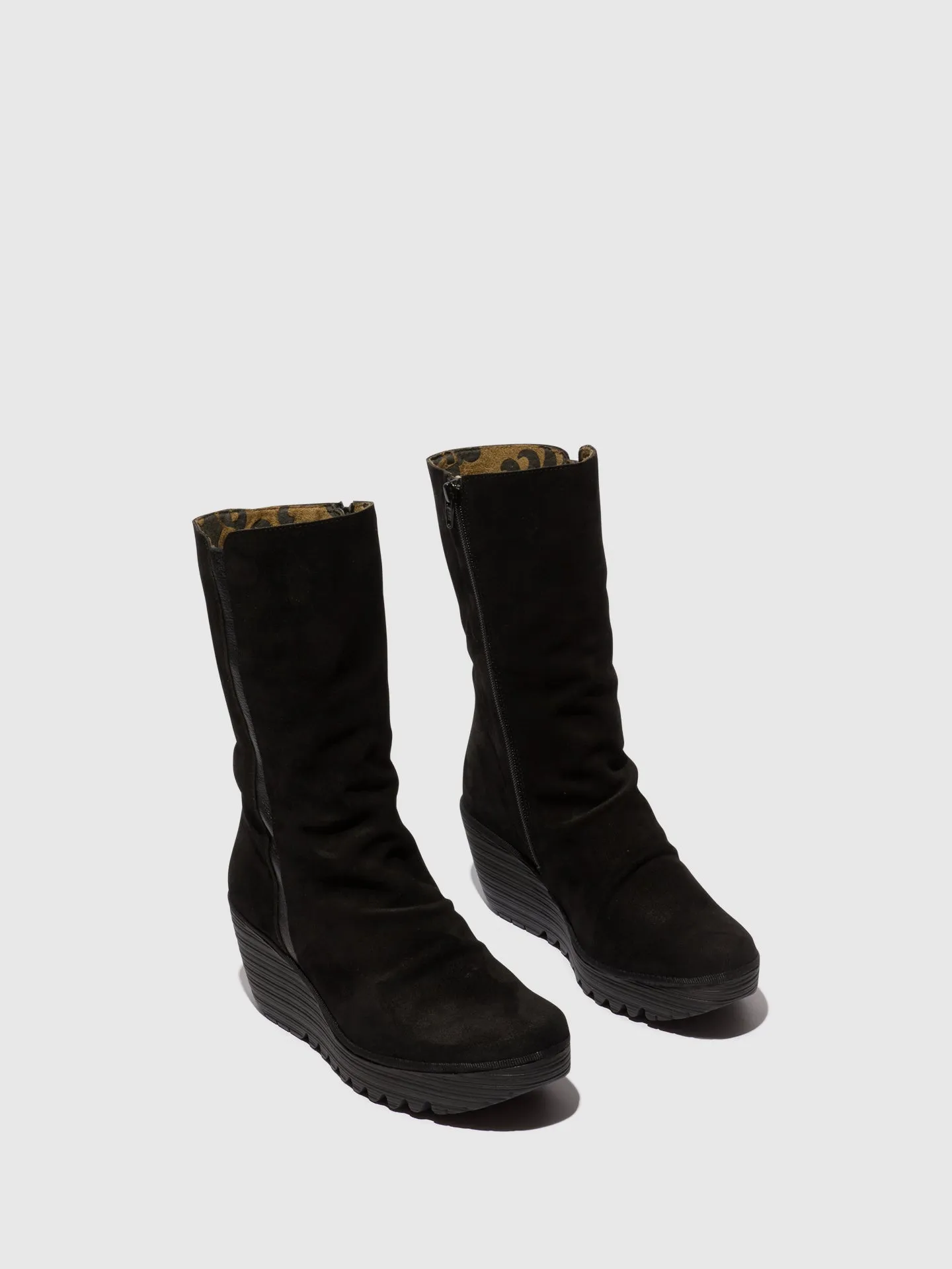 Zip Up Ankle Boots YEMY408FLY OIL SUEDE/MOUSSE BLACK sold by Fly London product image thumbnail 2
