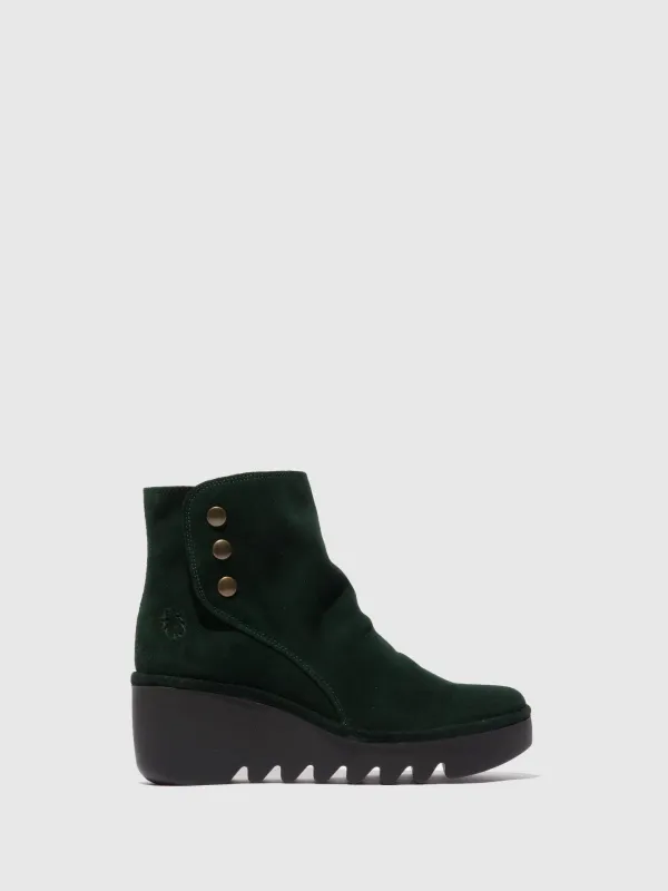 Zip Up Ankle Boots BROM344FLY OILSUEDE GREEN FOREST sold by Fly London