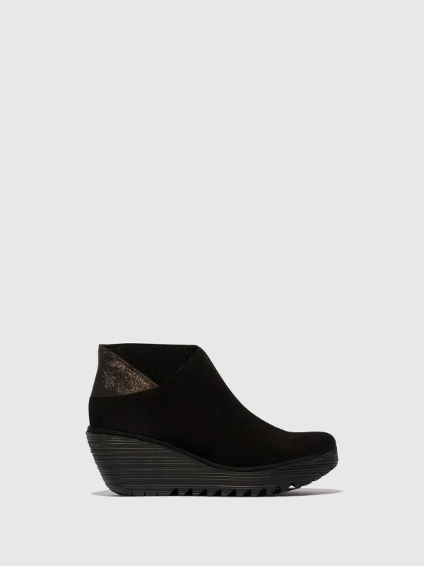 Zip Up Ankle Boots YEGO400FLY BLACK/GRAPHITE sold by Fly London