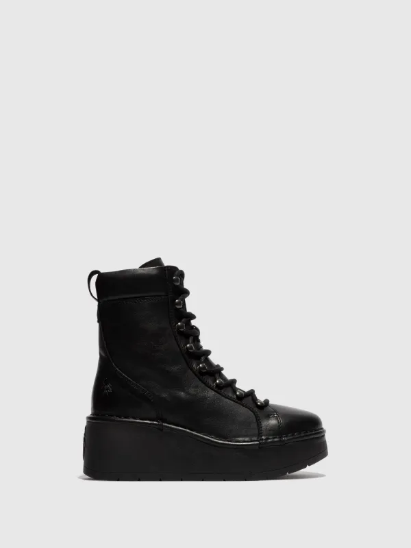 Lace-up Ankle Boots HAND247FLY BLACK sold by Fly London