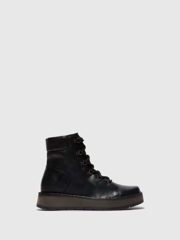 Lace-up Ankle Boots ROXY094FLY BLACK sold by Fly London