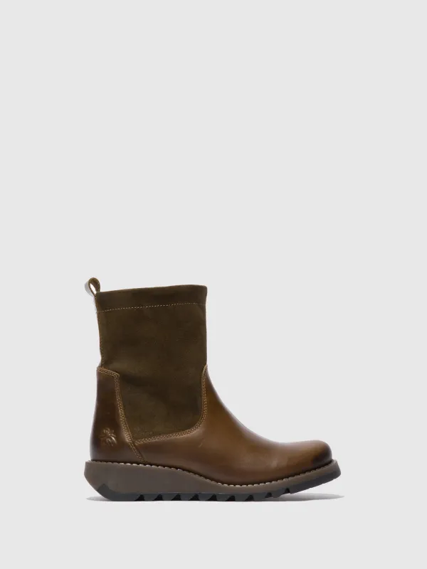 Zip Up Boots SAUK794FLY RUG/OILSUEDE OLIVE/SLUDGE sold by Fly London
