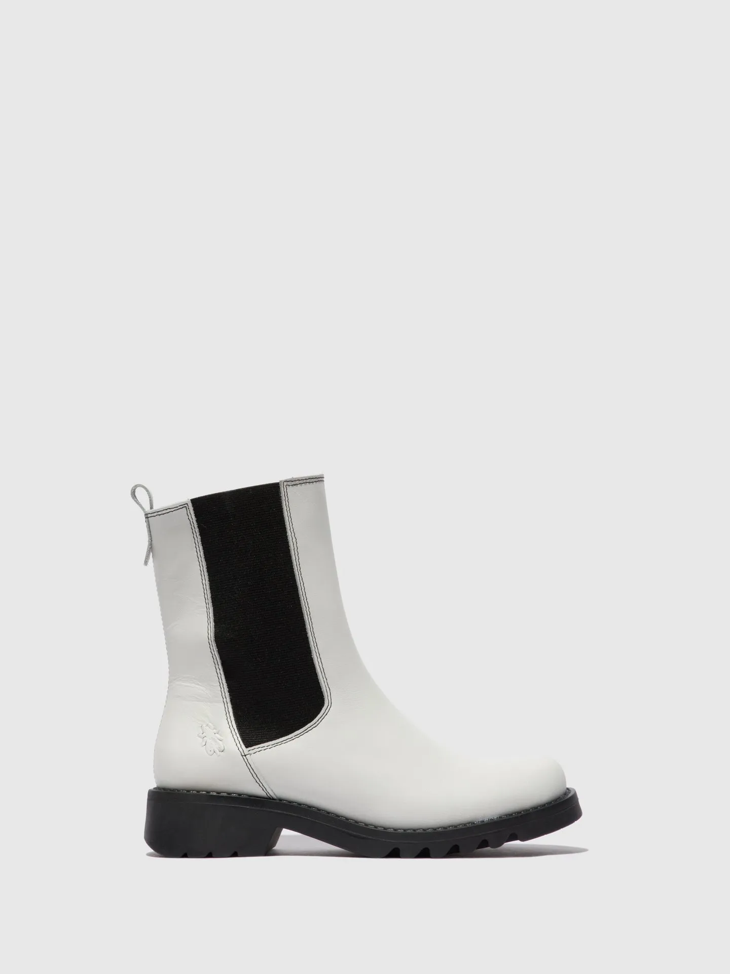 Chelsea Ankle Boots REIN795FLY RUG OFFWHITE (BLACK) sold by Fly London