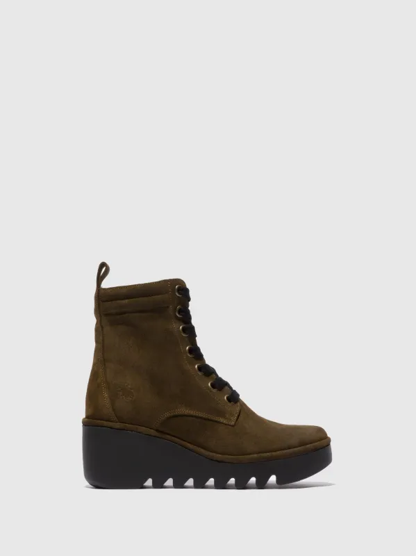 Lace-up Ankle Boots BIAZ329FLY OILSUEDE SLUDGE sold by Fly London