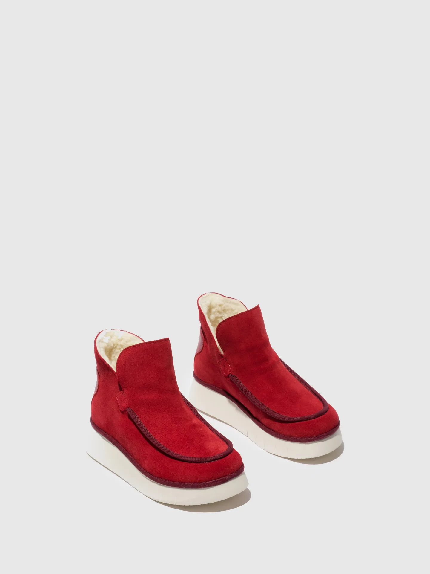 Round Toe Ankle Boots COZE348FLY SUEDE/RUG CARMINE RED sold by Fly London product image thumbnail 2