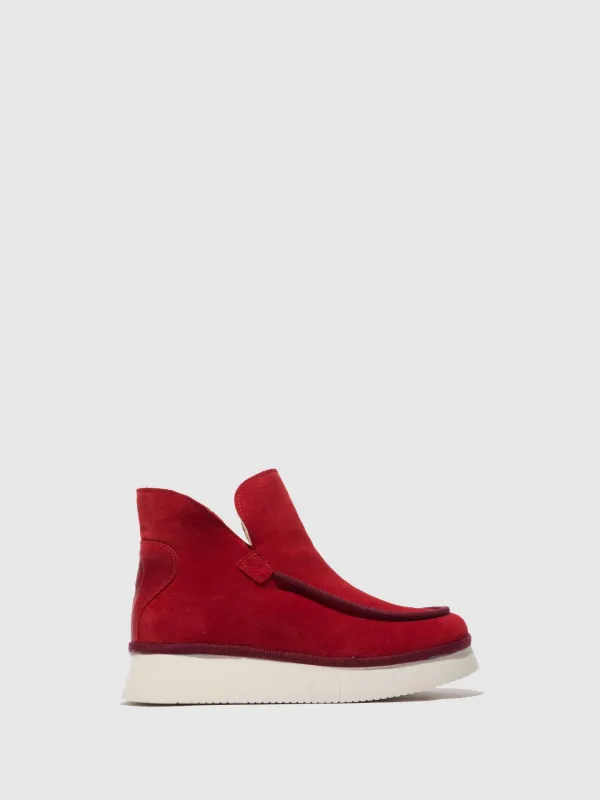 Round Toe Ankle Boots COZE348FLY SUEDE/RUG CARMINE RED sold by Fly London