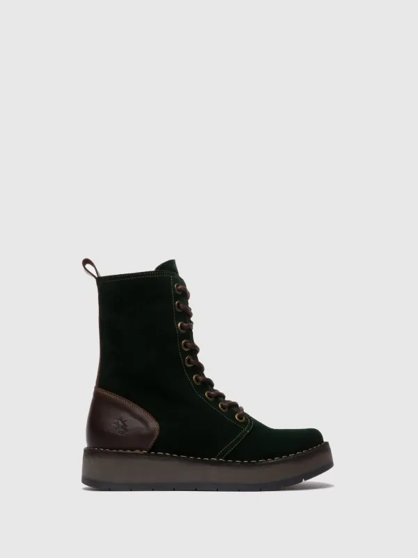 Lace-up Ankle Boots RAMI043FLY OILSUEDE/RUG GREEN FOREST/DK.BROWN sold by Fly London