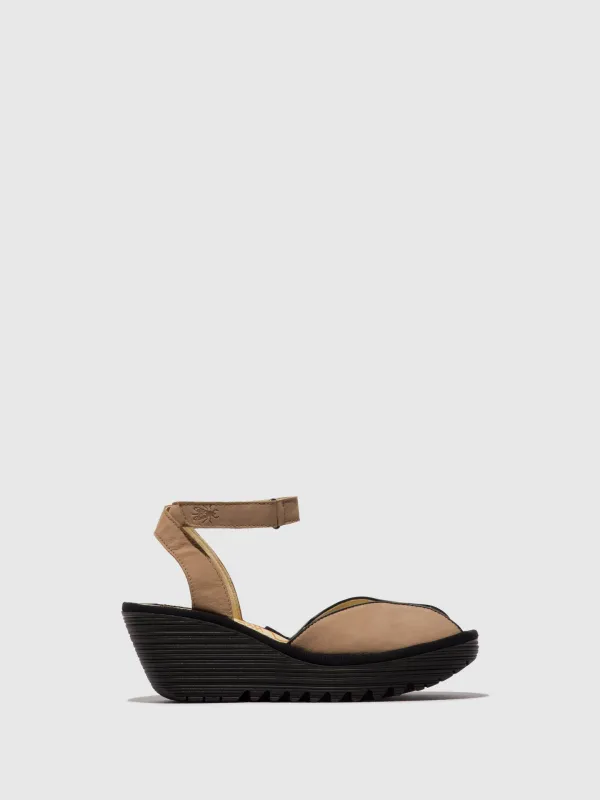 Ankle Strap Sandals YAID552FLY TAUPE sold by Fly London