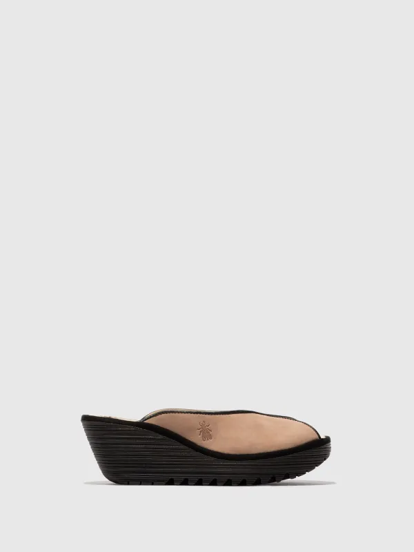 Slip-on Mules YOUN554FLY TAUPE sold by Fly London