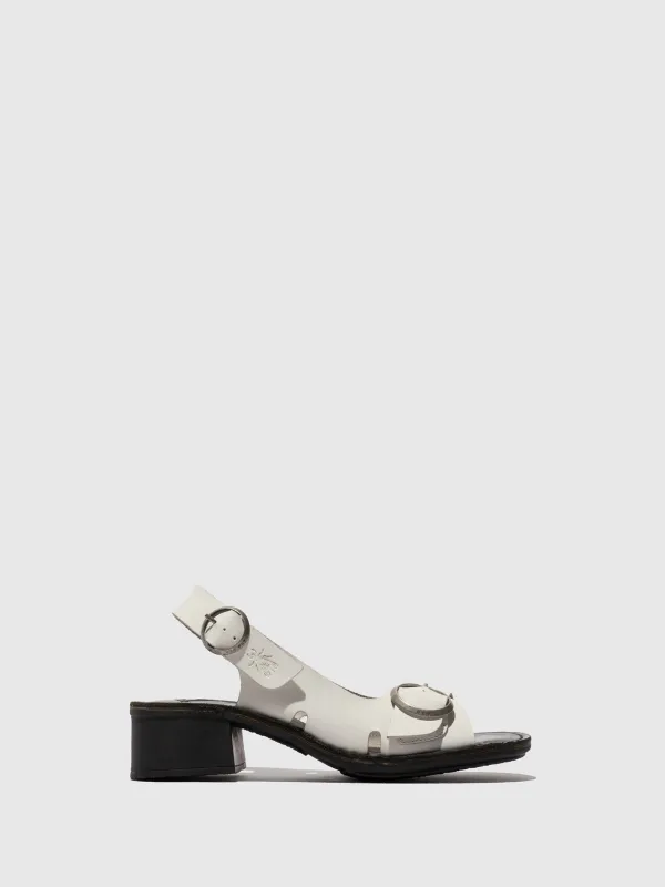 Buckle Sandals EDOV237FLY WHITE/BLACK sold by Fly London