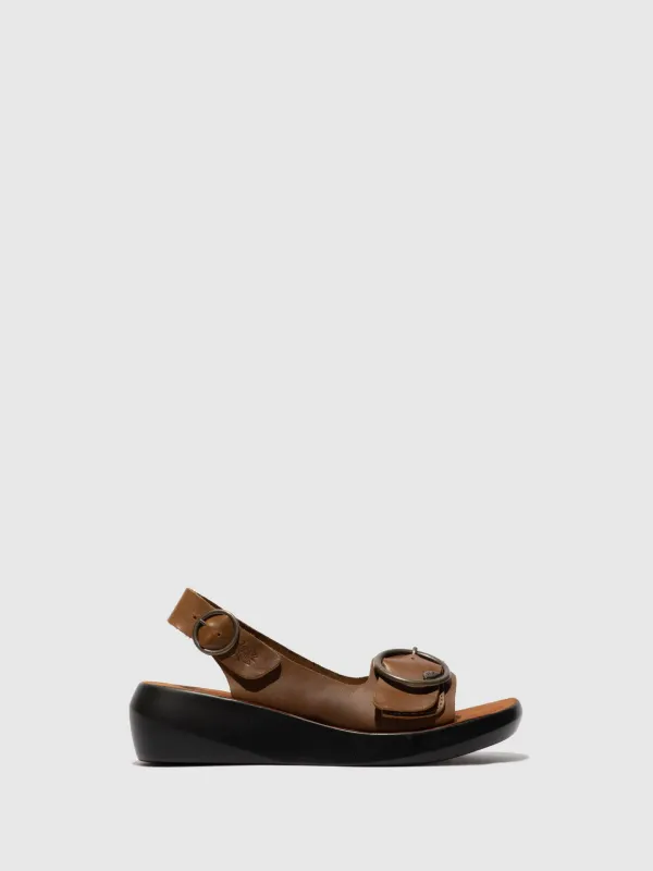 Sling-Back Sandals BERK754FLY BRIDLE CAMEL sold by Fly London