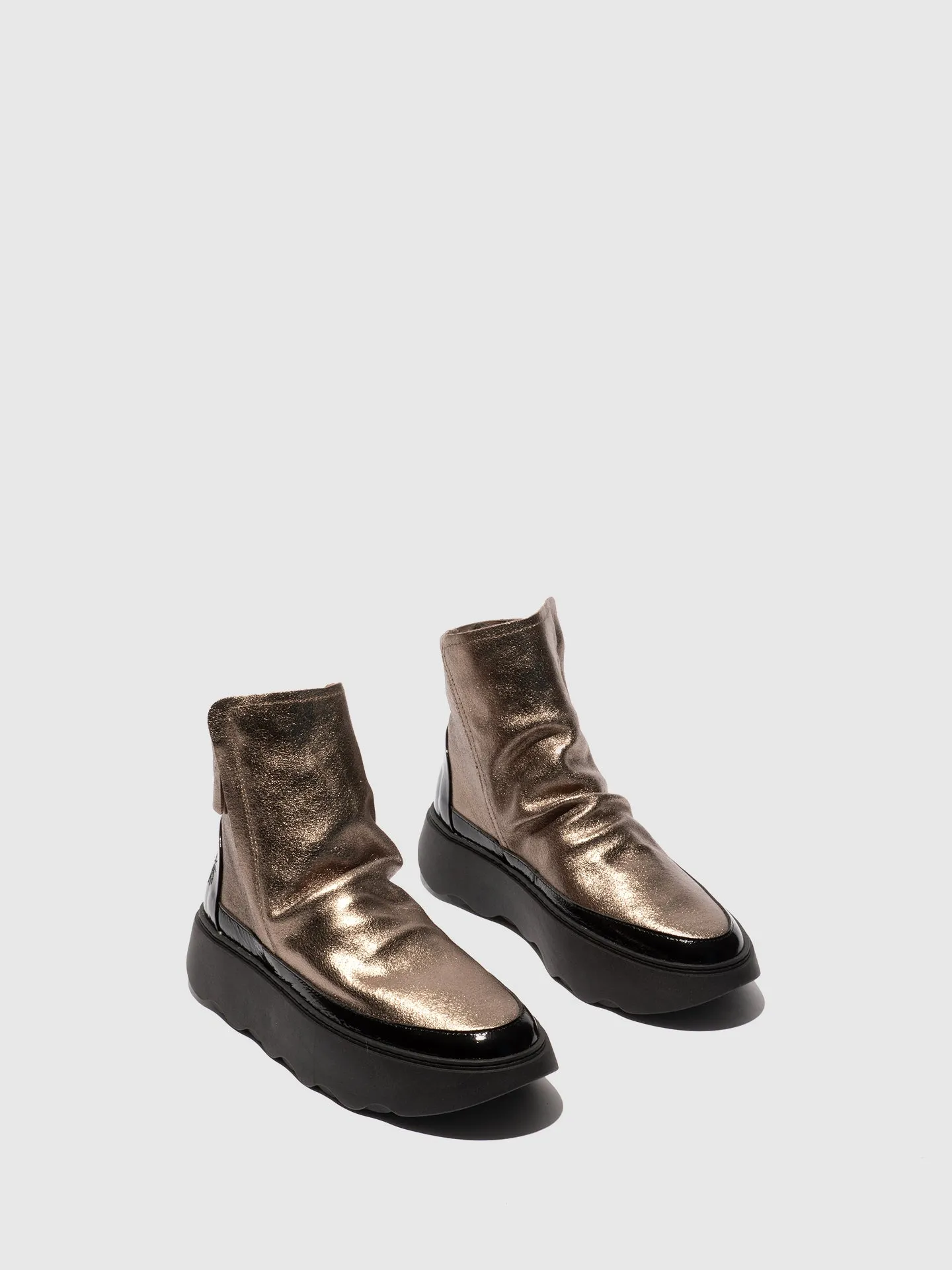 Zip Up Ankle Boots FABY728FLY DK. GOLD/BLACK sold by Fly London product image thumbnail 4