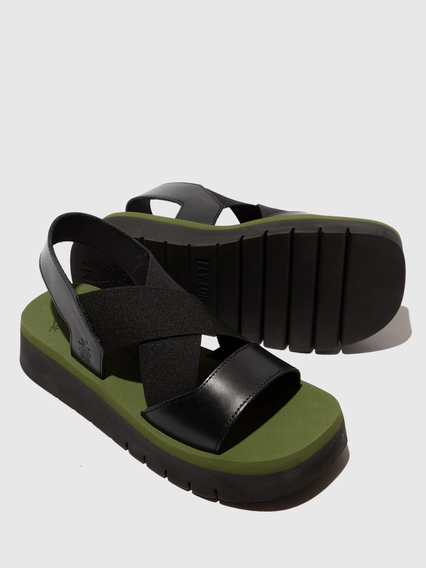 Elasticated Sandals SERK418FLY BLACK/BLACK/ARMY GREEN sold by Fly London product image thumbnail 4